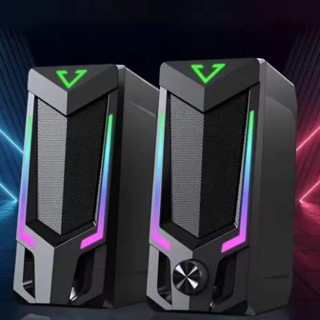 RGB藍牙電腦音箱，桌上型電腦音箱，筆記型電腦音箱，桌上型立體聲音響箱，USB供電，配備LED氛圍燈