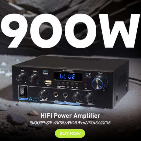Woopker AK35/AK45/AK45 Pro/AK55 數位功放，藍牙音箱，雙聲道，HiFi，FM 收音機，USB 接口，車載家用卡拉OK